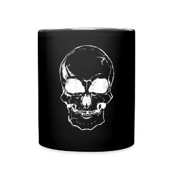 scull chalk white - Full Colour Mug - black - Front