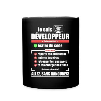 Ich bin ein Entwickler - Tasse einfarbig - Schwarz - Vorne