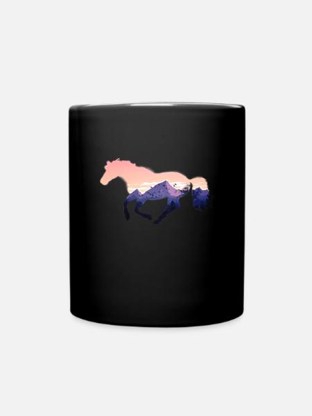 Chevaux sauvages chevaux cavaliers cadeaux haras - Mug uni - noir