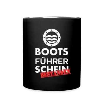 Bootsführerschein bestanden Boot Meer Motorboot - Tasse einfarbig - Schwarz - Vorne