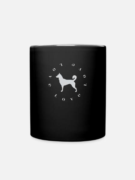Husky Siberian Alaskan Sled Dog Gift - Full Colour Mug - black