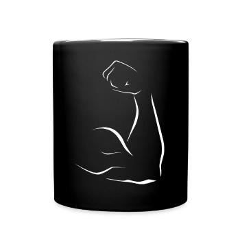 Arm Biceps Muscle Muscles Symbol gym FItness icon - Full Colour Mug - black - Front