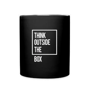 think outside the box motivation sprüche - Mug uni - noir - Devant