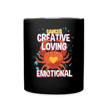 Cancer Zodiac Horoscope Crab Spirit Animal - Full Colour Mug - black - Front