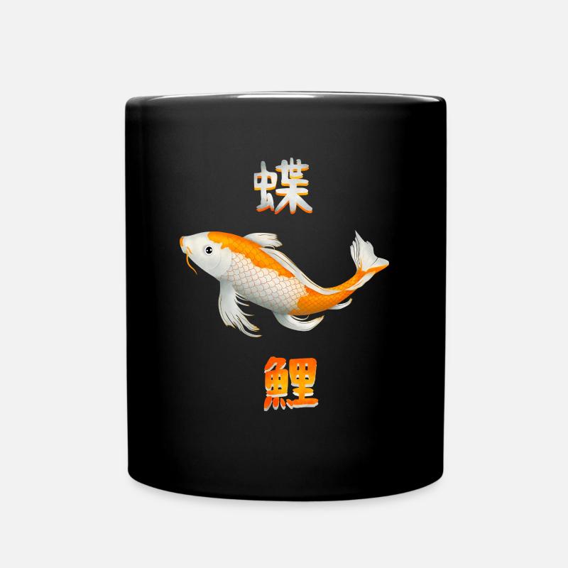 Koi Fisch Karpfen Japan Schriftzeichen Geschenk - Tasse einfarbig - Schwarz