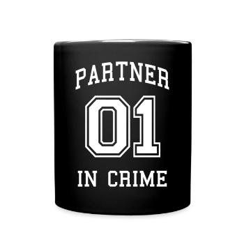 Partner in Crime 01 Partnerlook - Tasse einfarbig - Schwarz - Vorne