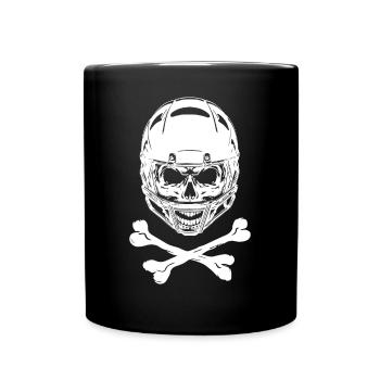 Football - Skull & Bones - Tasse einfarbig - Schwarz - Vorne