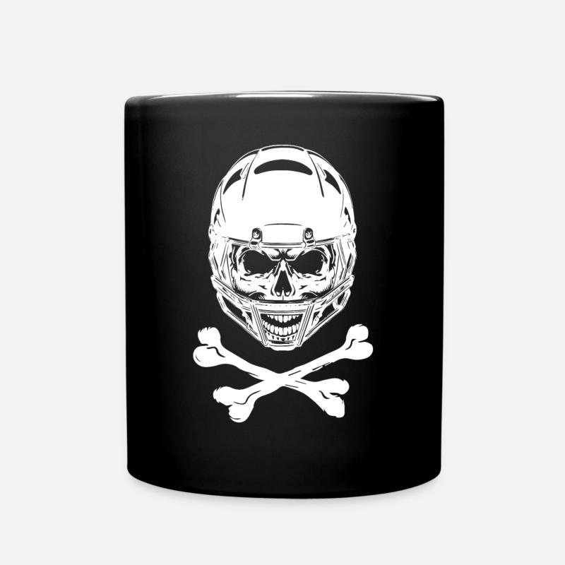 Football - Skull & Bones - Tasse einfarbig - Schwarz