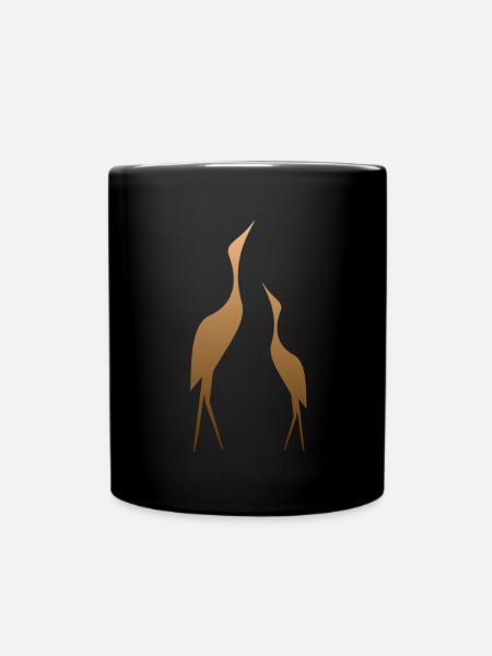 Kranich Kraniche Kranichbeobachter Kranichfeld - Tasse einfarbig - Schwarz