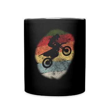Motorrad Motorradfahrer Motorad - Tasse einfarbig - Schwarz - Vorne