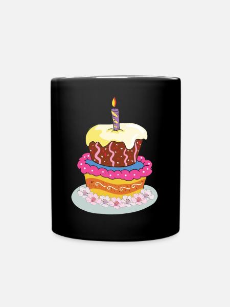 Tarte Anniversaire Gâteau D'anniversaire - Mug uni - noir