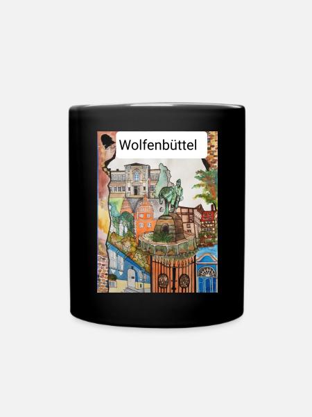 EG Wolfenbüttel I Stadt I Aquarell Gerecke - Tasse einfarbig - Schwarz