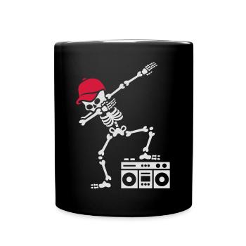 Dab dabbing skeleton boombox - Ghetto blaster - Tasse einfarbig - Schwarz - Vorne
