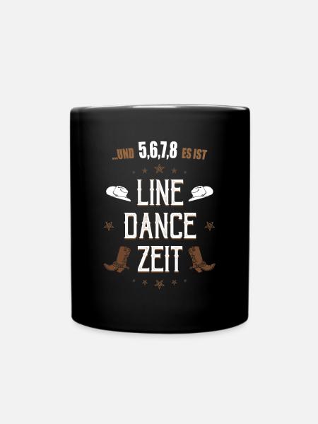 Linedance Line Dance tanzen Western Geschenk - Tasse einfarbig - Schwarz
