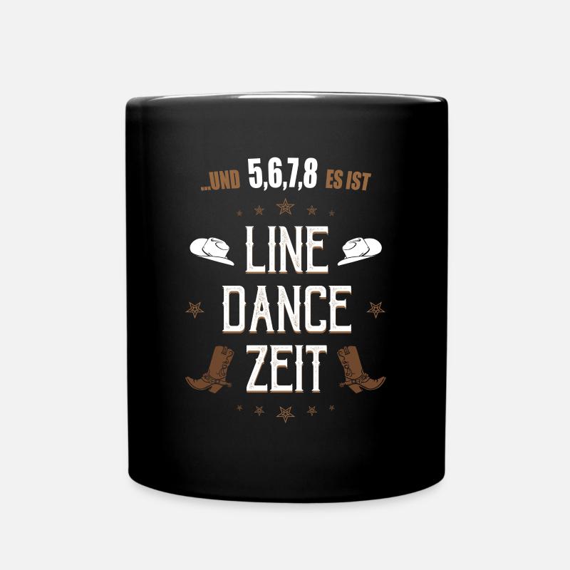 Linedance Line Dance tanzen Western Geschenk - Tasse einfarbig - Schwarz