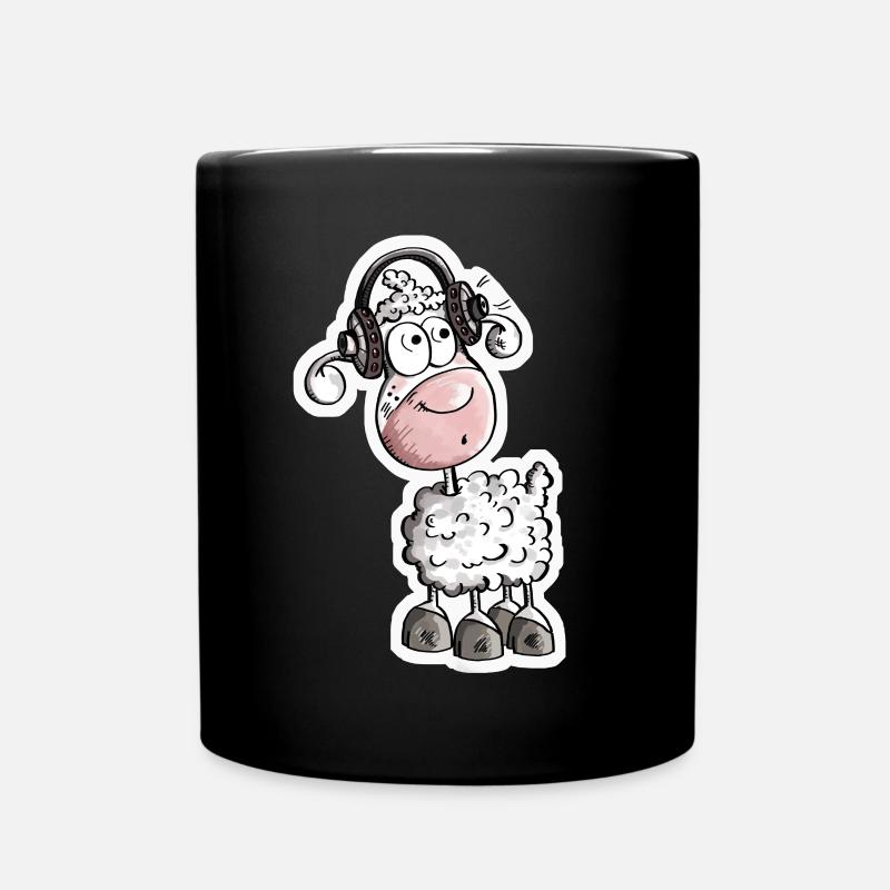 Schaf mag Musik - Schafe - Lamm - Bock - Schafbock - Tasse einfarbig - Schwarz