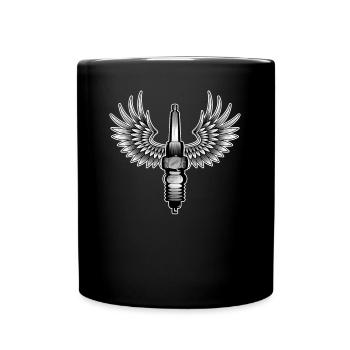 Biker motorcycle spark plug - Full Colour Mug - black - Front