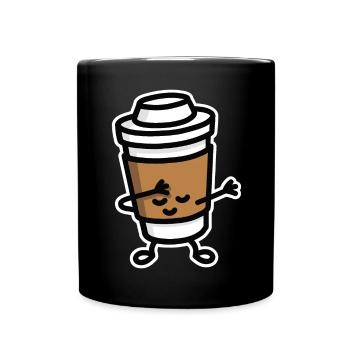 Dab / dabbing cardboard coffee cup - Full Colour Mug - black - Front