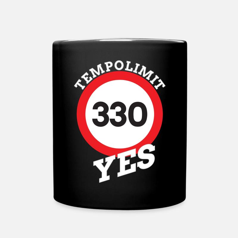 Tempolimit, Speed limit Autobahn - Tasse einfarbig - Schwarz