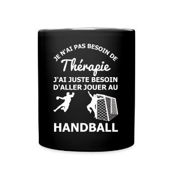 Thérapie Handball - Mug uni - noir - Devant