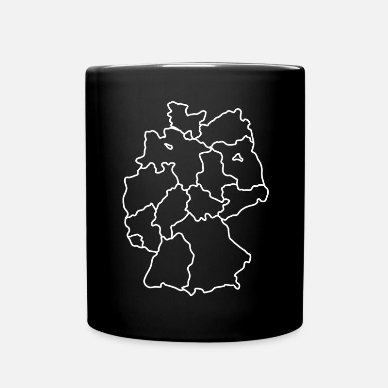 Germany Map White Hand Drawn - Full Colour Mug - black