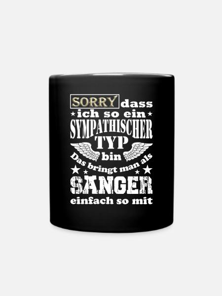 Sympathischer Sänger, lustiger Spruch, Rock - Tasse einfarbig - Schwarz