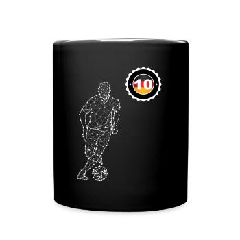 Fussball 10. Geburtstag ich bin 10 Geschenk - Tasse einfarbig - Schwarz - Vorne