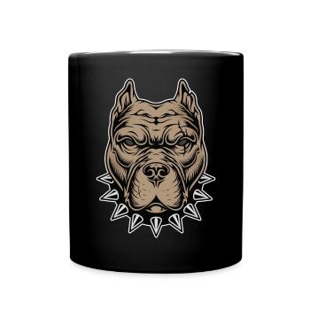Aggressiver Hund - Tasse einfarbig - Schwarz - Vorne