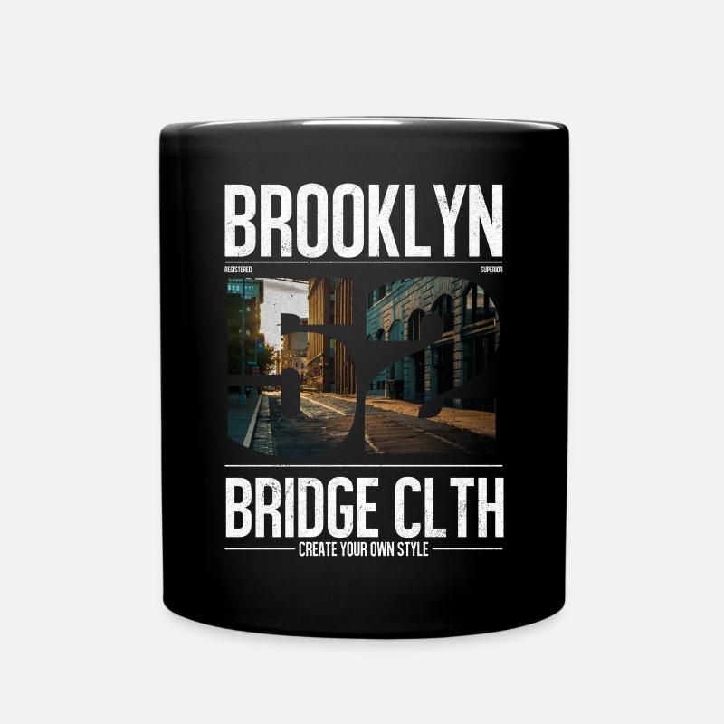 Brooklyn Bridge Streetline - Full Colour Mug - black