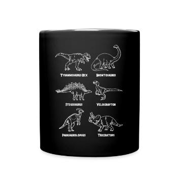 Dinosaur varieties - Full Colour Mug - black - Front
