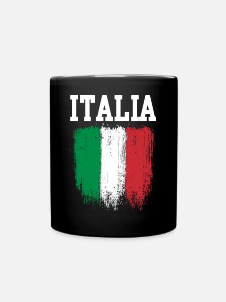 Italia Brush Flag - Full Colour Mug - black