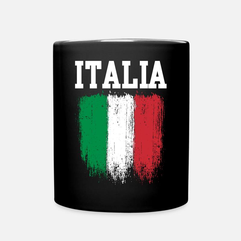 Italia Brush Flag - Full Colour Mug - black