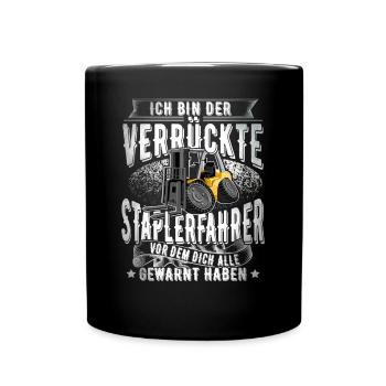 Staplerfahrer - Tasse einfarbig - Schwarz - Vorne