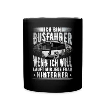 Busfahrer - Tasse einfarbig - Schwarz - Vorne