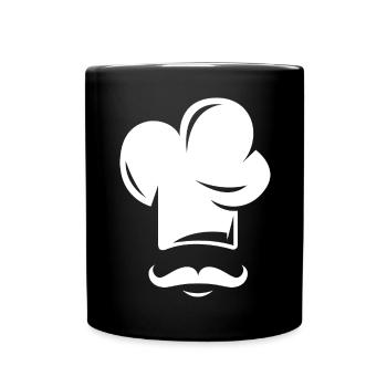koch cook symbol icon hat Mütze beard Bart Logo - Tasse einfarbig - Schwarz - Vorne