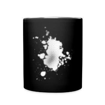 Flash, Punktehintergrund asymmetrisch | rasterized - Tasse einfarbig - Schwarz - Vorne