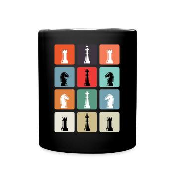 Pions vintage - Mug uni - noir - Devant