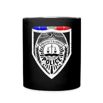 Polizist - Tasse einfarbig - Schwarz - Vorne