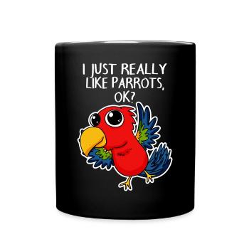 Papagei - Tasse einfarbig - Schwarz - Vorne