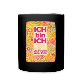 Regenbogen Spiralen Ich bin Ich - Sonja Ariel - Tasse einfarbig - Schwarz - Vorne