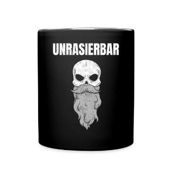 Unrasierbar Bärtig Bartträger - Tasse einfarbig - Schwarz - Vorne