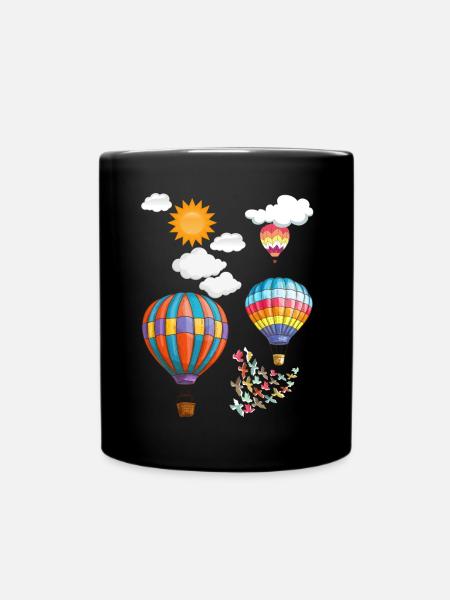 Heißluftballon - Tasse einfarbig - Schwarz