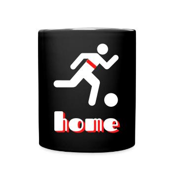 Stuttgart home mit roten Brustring - Tasse einfarbig - Schwarz - Vorne
