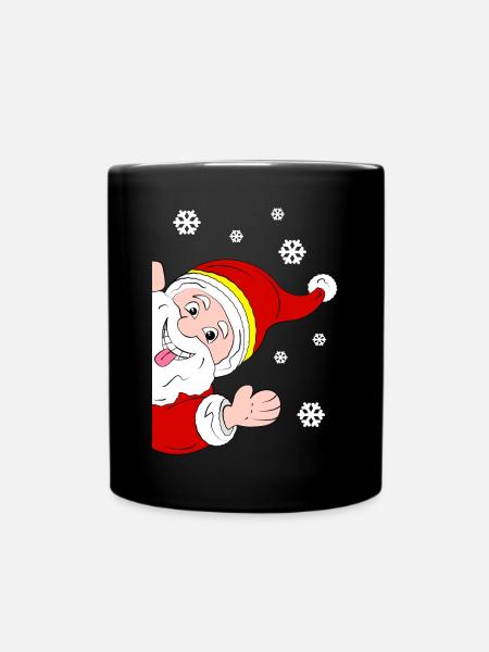 Joyeux Père Noël Salutation à la neige - Mug uni - noir