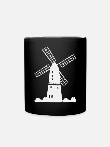 Windmühle Urlaub Ferien - Tasse einfarbig - Schwarz
