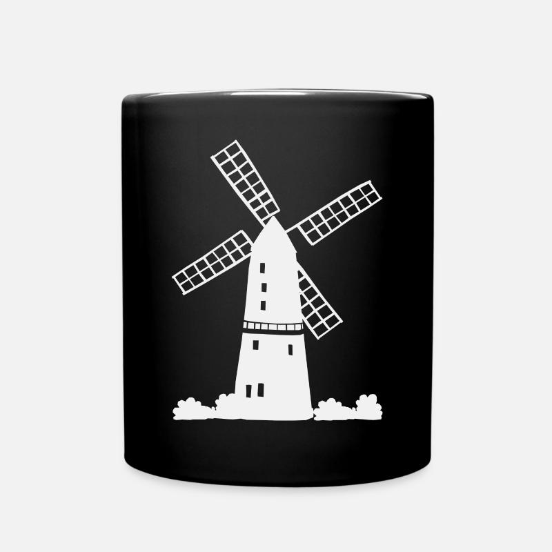 Windmühle Urlaub Ferien - Tasse einfarbig - Schwarz