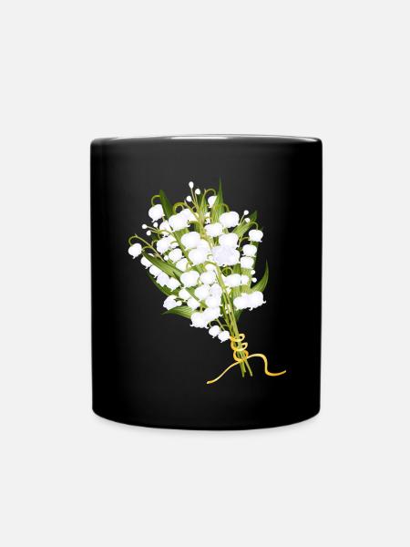 bouquet de muguet luxuriant comme salutation printanière - Mug uni - noir