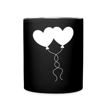 white heart white gift valentine's day - Full Colour Mug - black - Front