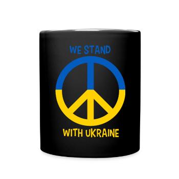 We stand with Ukraine Peace - Full Colour Mug - black - Front