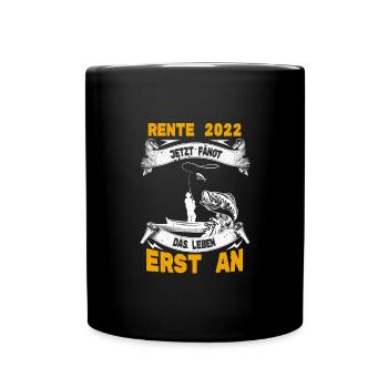 rente 2022 angler - Tasse einfarbig - Schwarz - Vorne